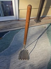 Vintage Mid Century Extra Large Potato Masher W/ Wood Handle 23" long