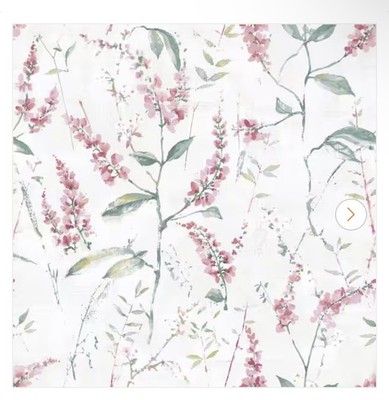 RMK11452WP Pink Floral Sprig Peel and Stick Wallpaper , Pink