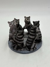 2002 Continental Creations True Friends gioco portacandele gatti a righe grigie