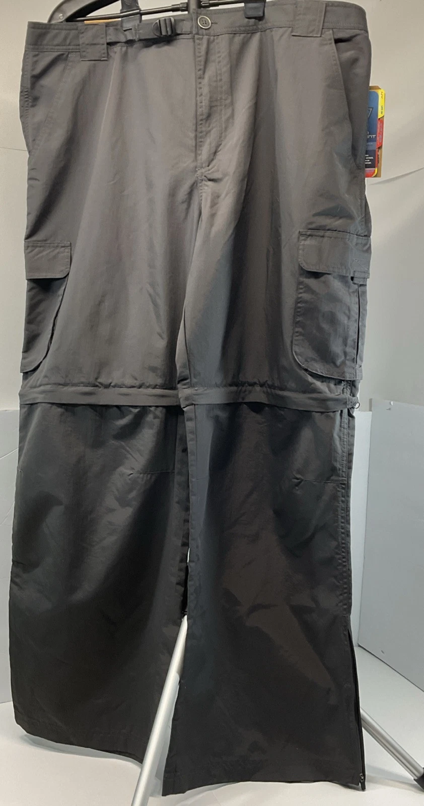 Pacific Trail Mens Hiking Cargo Pants Zip Off Shorts 42/30 Cliff Grey