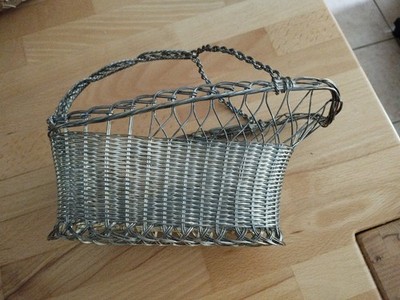 Vintage Christofle France Gallia Inspired Metal Woven Wire Weinflaschenhalter 