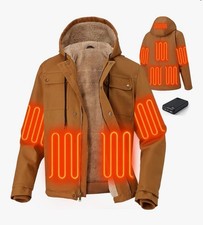 Heated Jacket Fleece with 12V 18400mAh Battery Pack, Soft Fleece Coat for Men...