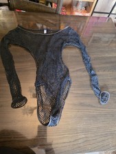 Frederick's of Hollywood Black Mesh Bodysuit Size L/Xl