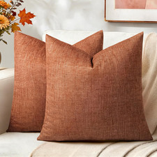 Decorative Throw Pillow Covers 18x18, Set of 2, Soft Textured Look Printed Pillo
