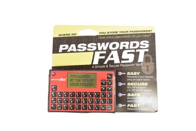 PasswordsFAST Electron Tube Red Password Vault AES-256 Store Up To 125