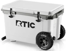 RTIC 52 Quart Ultra-Light Wheeled Hard Cooler Insulated Portable Ice Chest Box f