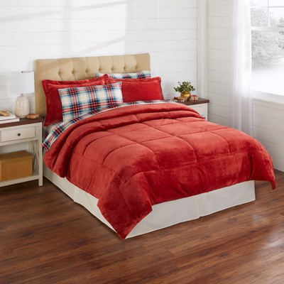 BrylaneHome BH Studio Microfleece Comforter - Queen, Paprika