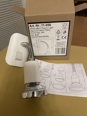 Steckerleuchte weiß  inkl. 3 Watt LED Leuchtmittel ON/OFF Schalter Trango 11-056