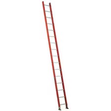 Louisville Fe3116 16 Ft Overall H, Straight Ladder, Fiberglass, Orange Finish,
