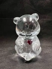 Vintage Fenton Art Glass January  Red Heart Birthstone Bear Figurine 3.5”