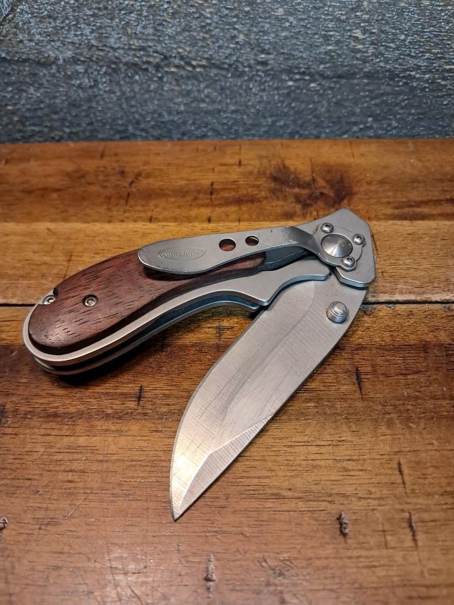 Sheffield Wood Handle Lockback Collectible Folding Knives for sale