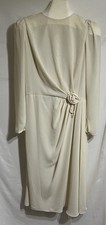 Vintage cream colored dress cinch waist mother of the bride USA Made U