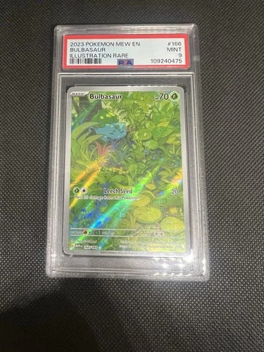 Pokémon Bulbasaur 166/165 Scarlet & Violet 151 Illustration Rare Holo PSA 9 2023