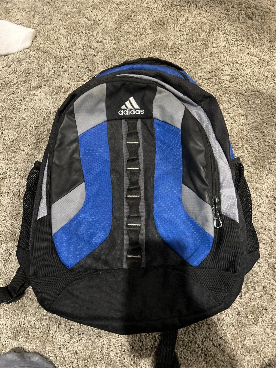 adida backpack blue black Adidas Backpack Blue Black Gray School Travel Book Bag