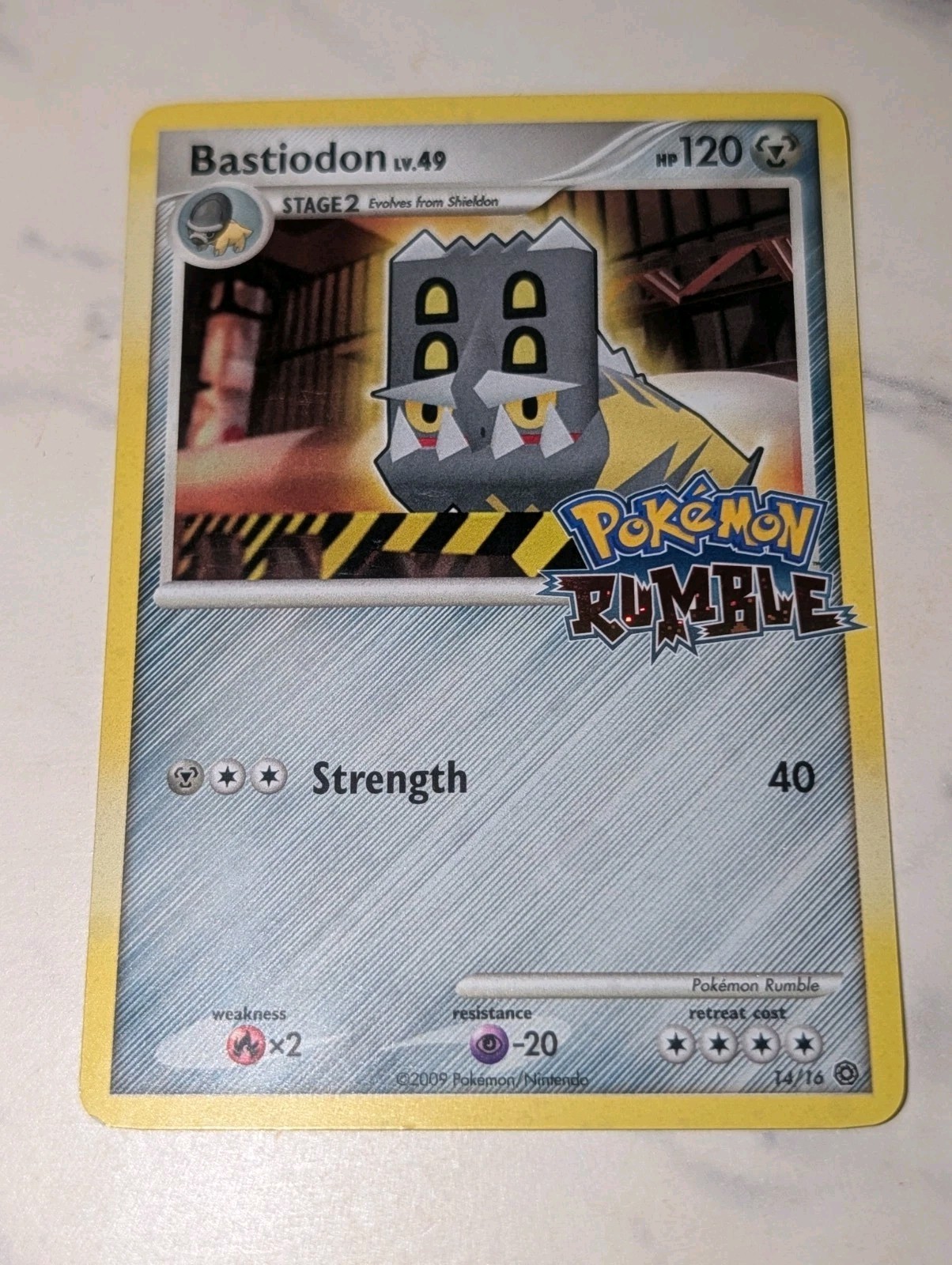 2009 Pokémon TEAM RUMBLE Promo Bastiodon 14 /16 Reverse Holo Foil Stamp Rare 003