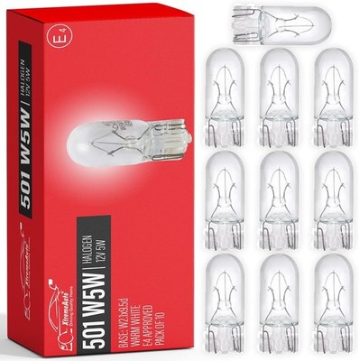 10 Stück 501 W5W 12V 5W Auto Innenraum Seiten Glühbirnen