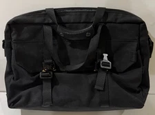 Defy Defender Briefcase - black tekwax canvas - Made in Chicago USA - limited ed