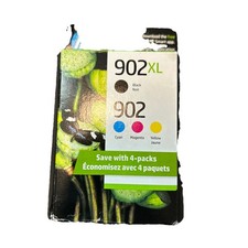 New, Sealed HP 902xl Black 902 Tri Color Cartridge Set Exp Nov 2026 Box Damaged
