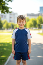Boys Cotton Striped 2pc Outfit Set T-Shirt & ...