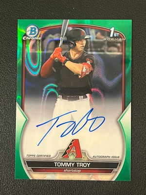 #ad #ad Tommy Troy 2023 Bowman Chrome 1st Auto Green Lava Refractor 99 Diamondbacks $69.99