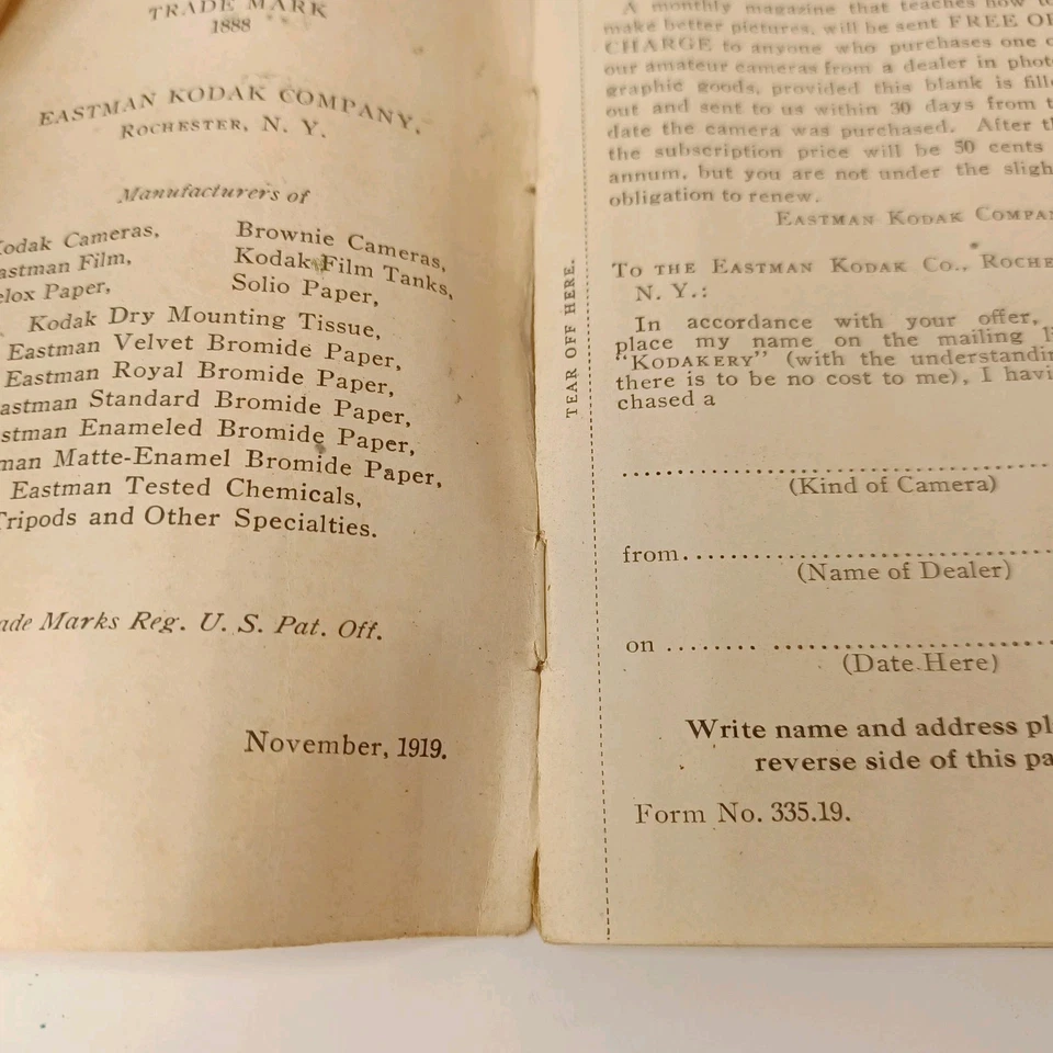 Vintage Kodak Vest Pocket Autographic Kodak Camera Manual 1919 - image 2 of 4