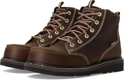 Avenger Moc Toe Brown Leather Wedge ASTM Industrial Waterproof Work Boots 9.5