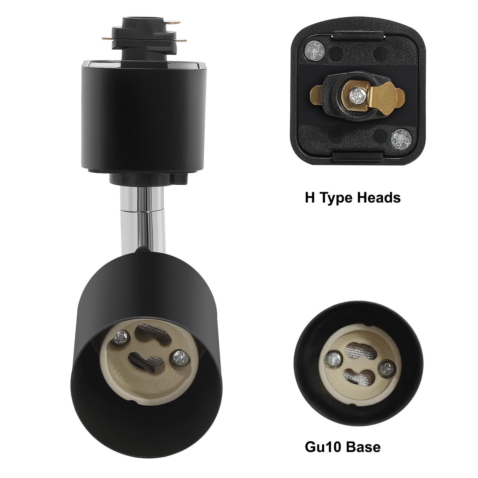 H System Line Voltage Track Lighting Heads Fixture E26 Edison Screw Base Comp...