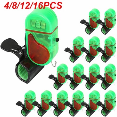 Electronic LED Light Fish Bite Sound Alert Alarm Bell Clip on Fishing Rod Set