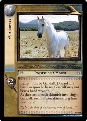 LOTR TCG TTT Two Towers SHADOWFAX 4R100 NM/MINT Top Shelf Card