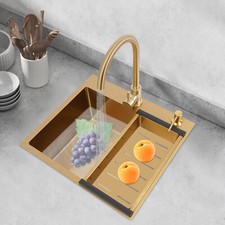 20in Stainless Steel Kitchen Sink with Faucet  Draining Basket  Soap Dispenser