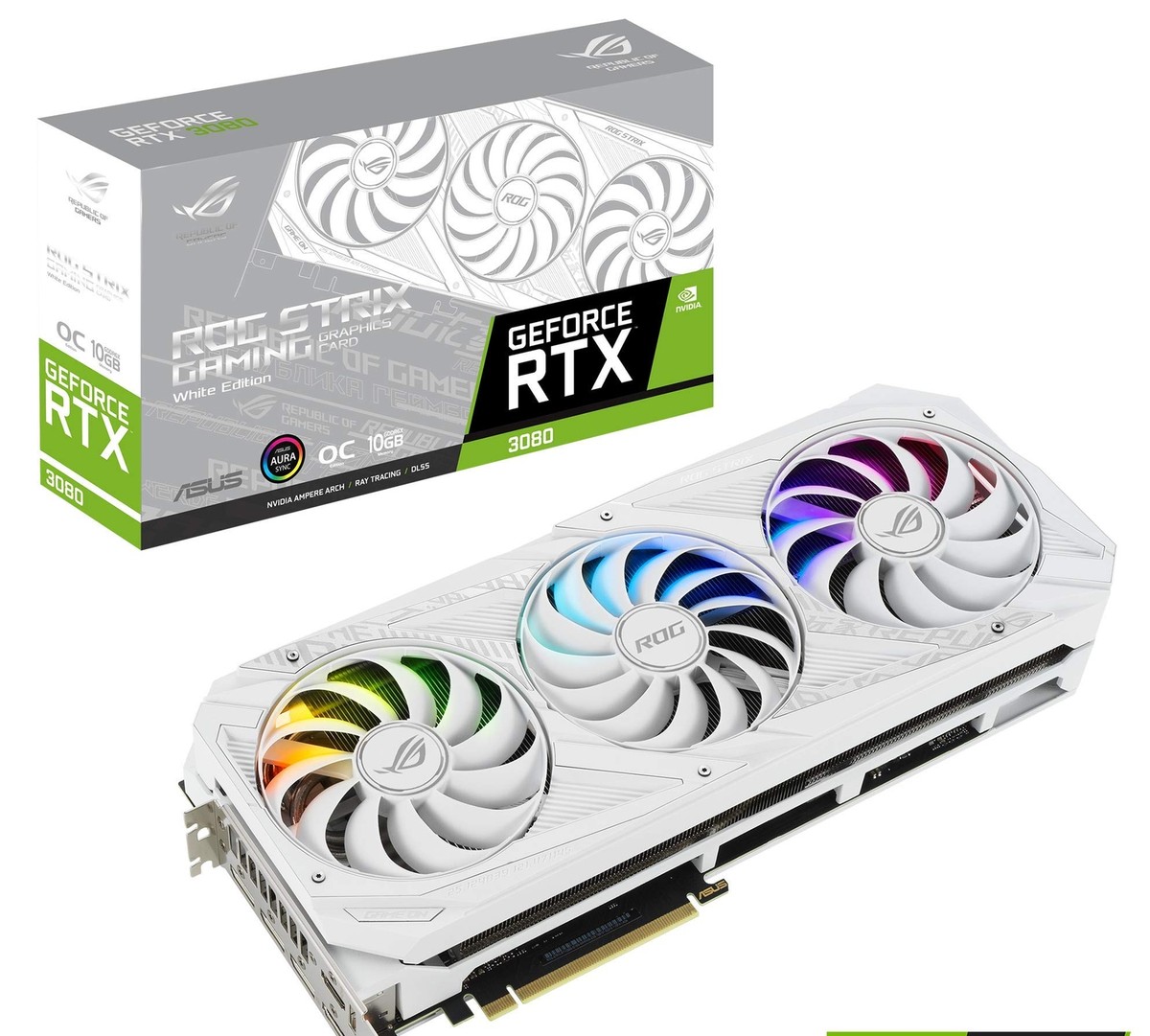 ASUS RTX3080 ROGSTRIX white edition 中古 ASUS ROG Strix GeForce RTX 3080 OC White Edition 10GB GDDR6X