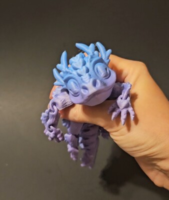 Articulated Lovely Tiny Dragon. Dragon 3D Printed. Flexi Fidget Toy