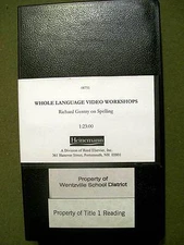 Whole Language Video Workshops: Richard Gentry on Spelling (VHS) HTF OOP