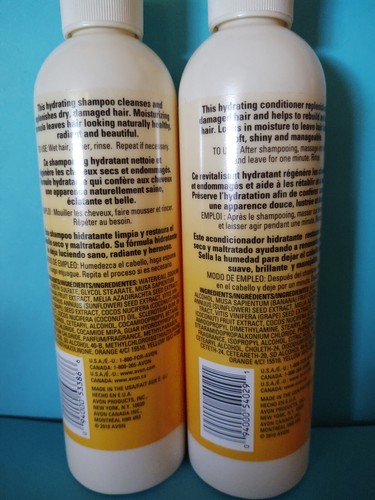AVON Naturals Hydrating Shampoo & Conditioner BANANA & COCONUT MILK 8.4 oz ~ NEW - Picture 2 of 3