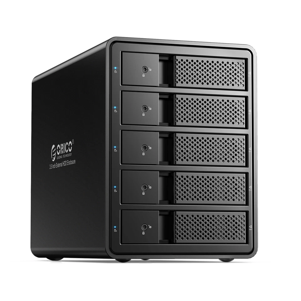 Orico 5Bay USB3.0 External Hard Drive Enclosure for 2.5/3.5 SATA HDD 5x16TB UASP - Image 2 of 4