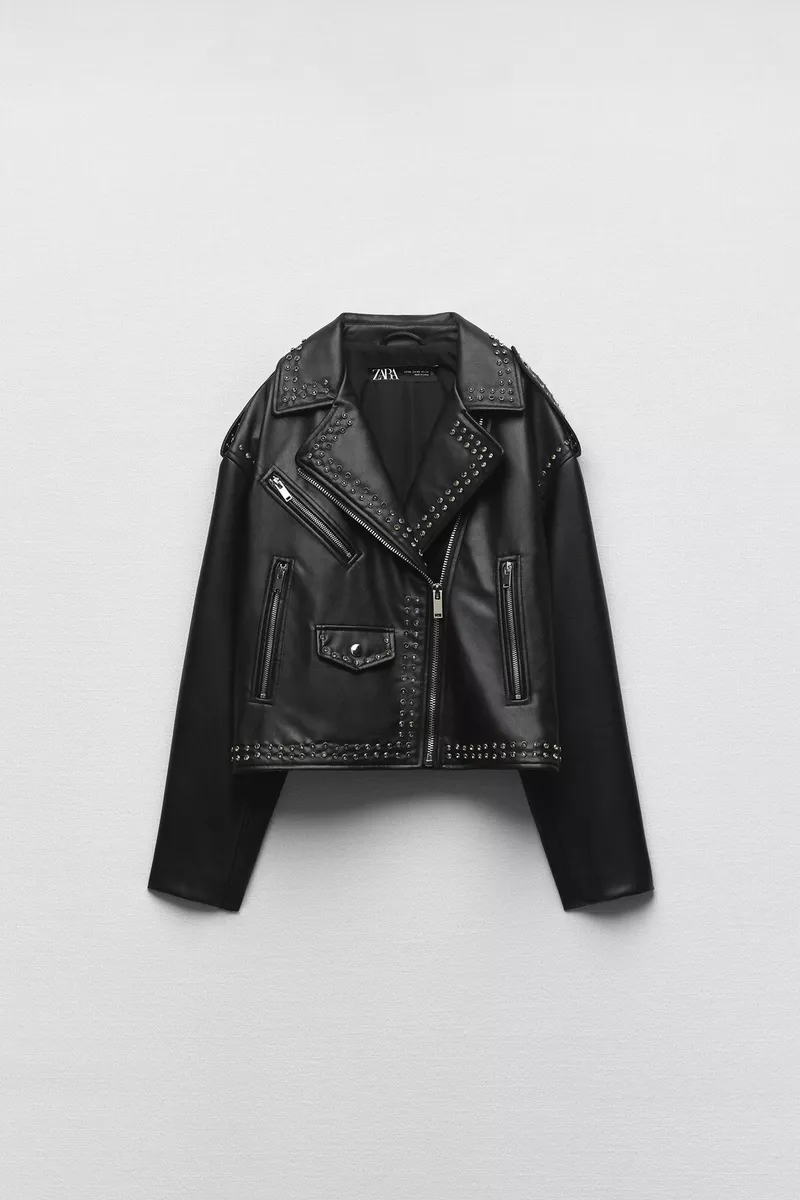 Zara black clearance faux leather jacket