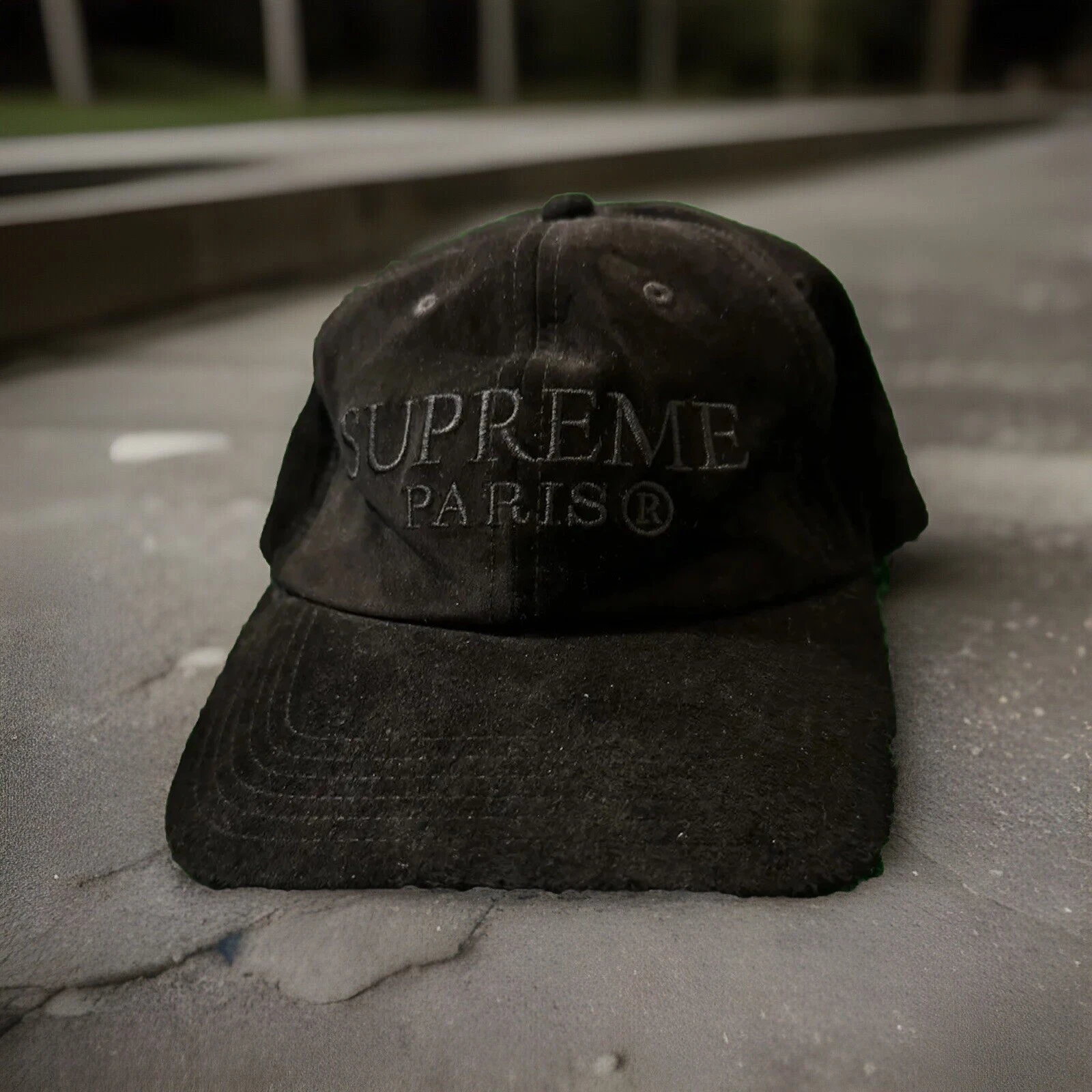 suprême daim 6 panneaux chapeau