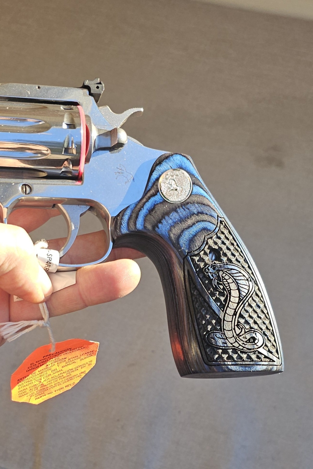 Colt King Cobra 2019-2025 Ext Target Grip "Double Dragons" Inset Cobra Opt Top