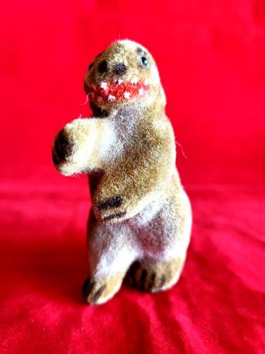 Vintage Wagner Künstlerschutz stehender Dinosaurier - beflocktes Spielzeug Original Etikett - 1990 - Bild 3 von 11