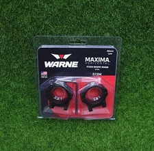 Warne Maxima Horizontal 30mm Fixed Steel Scope Rings, Low,  Black - 513M
