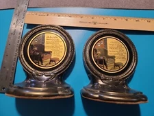 PAIR OF 1930's C&A RICHARDS Bookends GLASS VTG, 1 Is Damaged