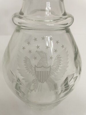 1776 - 1976 Bicentennial Decanter Clear Glass -Etched Eagle Stars