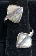 Vintage .925 Sterling silver ring With Abalone Shell Inlay size 7