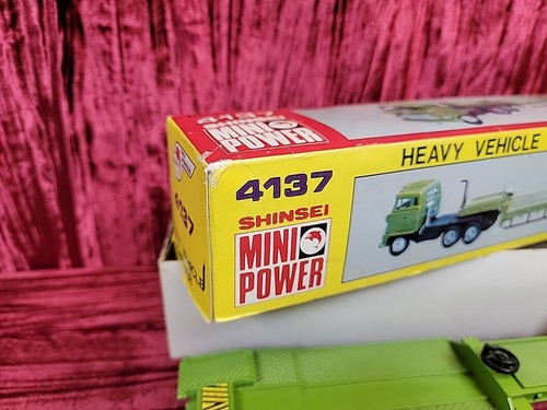 VINTAGE Shinsei Mini Power 4137 Hino Articulated Heavy Vehicle Carrier DIECAST - Picture 4 of 23