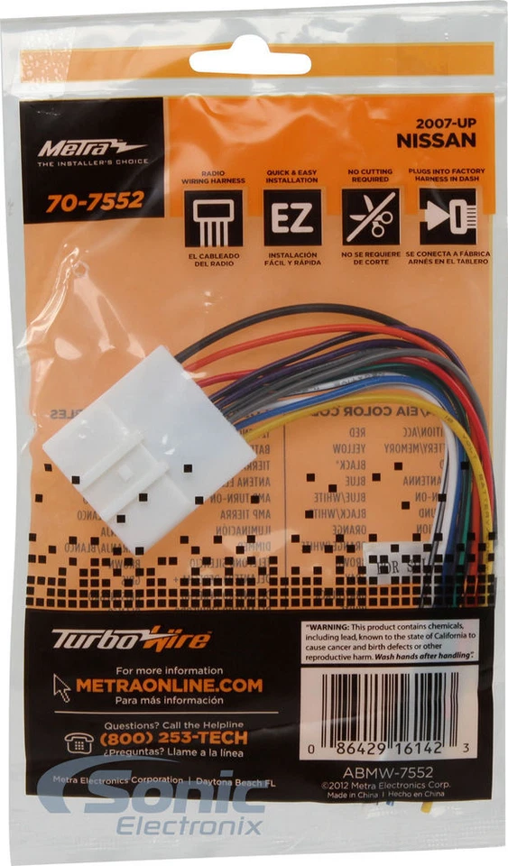 Arnés de cables de auto Metra 70-7552 para vehículos Nissan seleccionados 2007-up Foto 4 de 4
