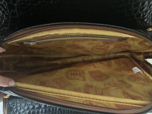 Samantha Brown Black Crocodile Overnight Carry On Large Tote Bag - Picture 5 of 7