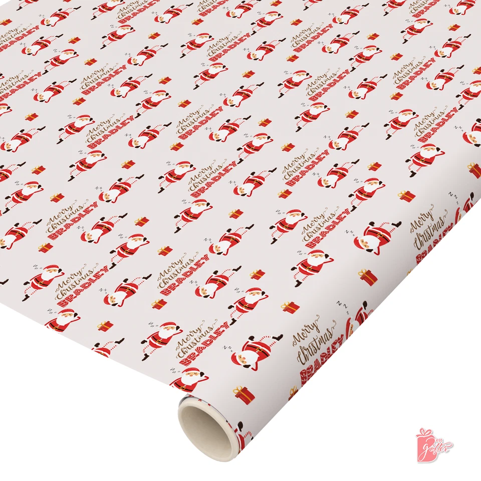 Feliz Navidad Nombre Personalizado Regalo Envoltura Chill Papá Noel Vacaciones Regalo Papel Rollo Foto 3 de 4