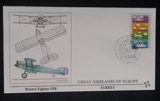 Enveloppe 1er Jour 1988 Turquie Europa Cept Bristol Fighter F2B Timbre N°2557