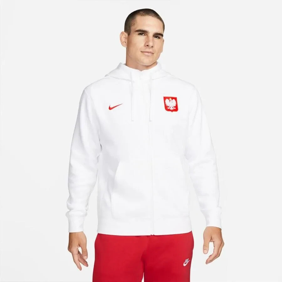 Nike Poland NSW Men's Soccer Football Sweatshirt Pullover White Sz