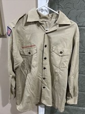Boy Scout BSA UNIFORM SHIRT Men  s Medium Long Sleeve Tan K94